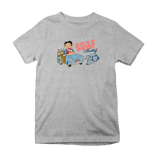 Betty Boop Pin Up Surf Car Kids T-Shirt