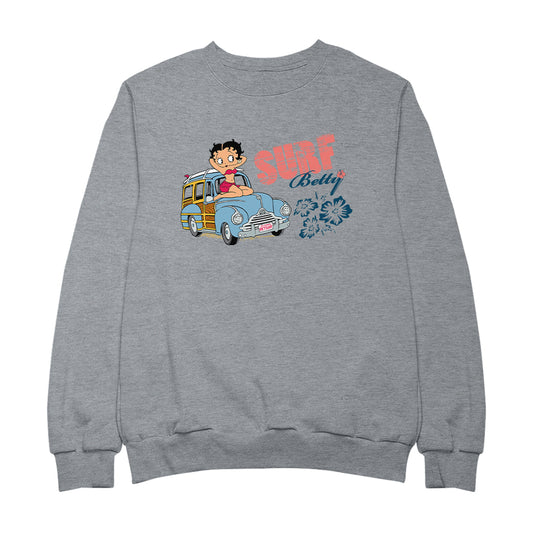 Betty Boop Pin Up Surf Car Men's Sweatshirt