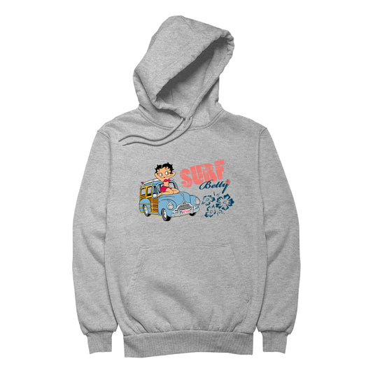 Betty Boop Pin Up Surf Car Women's Hooded Sweatshirt