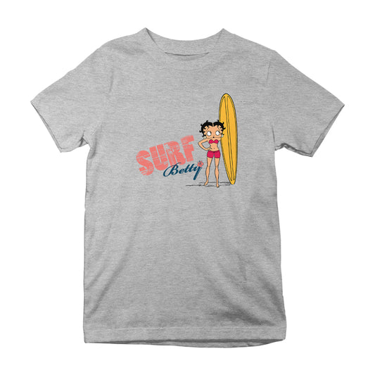Betty Boop Surf Yellow Board Kids T-Shirt