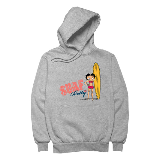 Betty Boop Surf Yellow Board Men's Hooded Sweatshirt