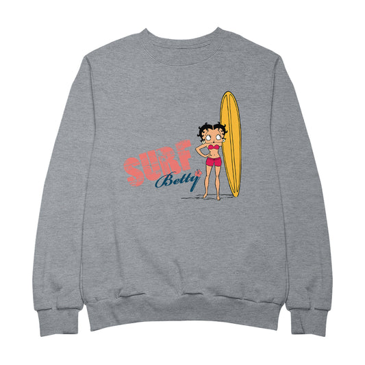 Betty Boop Surf Yellow Board Women's Sweatshirt