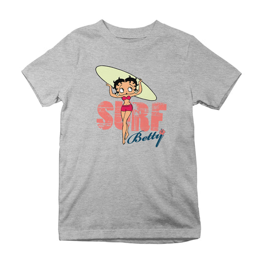 Betty Boop Surf Pale Green Board Kids T-Shirt