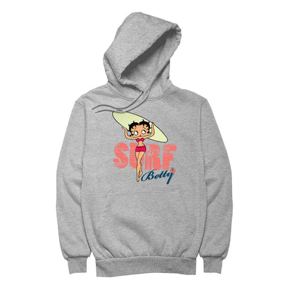 Betty Boop Surf Pale Green Board Women's Hooded Sweatshirt