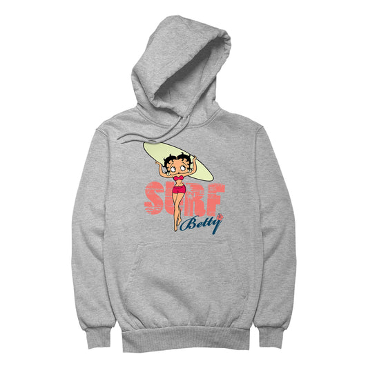 Betty Boop Surf Pale Green Board Women's Hooded Sweatshirt