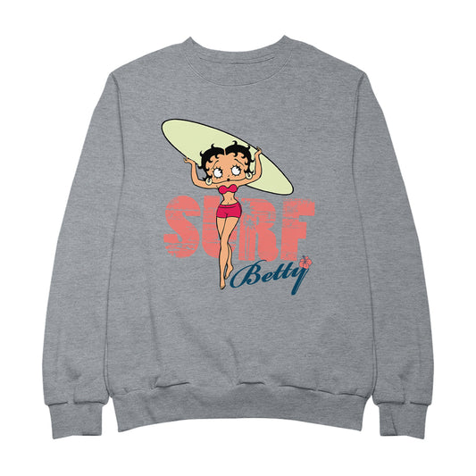 Betty Boop Surf Pale Green Board Women's Sweatshirt
