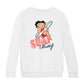 Betty Boop Surf White Blue Board Kids Sweatshirt
