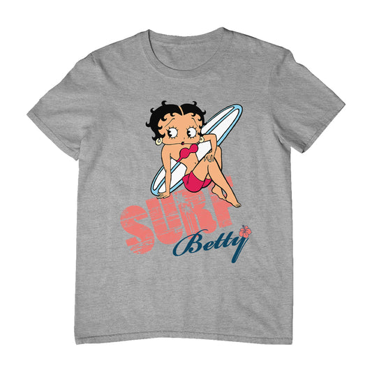 Betty Boop Surf White Blue Board Men's T-Shirt