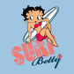 Betty Boop Surf White Blue Board Men's Sweatshirt