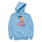 Betty Boop Surf White Blue Board Women's Hooded Sweatshirt