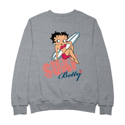 Betty Boop Surf White Blue Board Women's Sweatshirt
