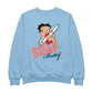Betty Boop Surf White Blue Board Women's Sweatshirt