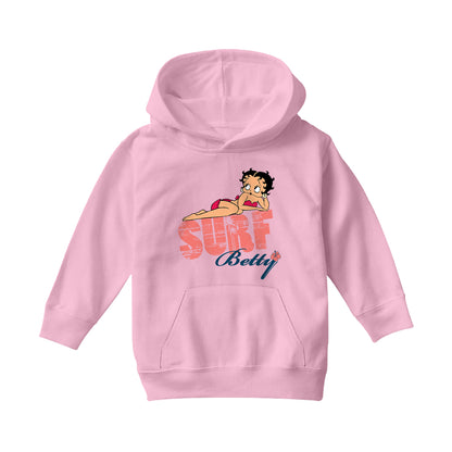 Betty Boop Surf Pin Up Kids Hooded Sweatshirt