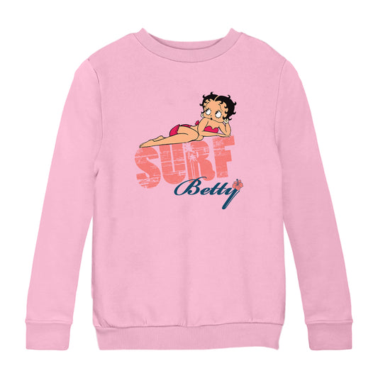 Betty Boop Surf Pin Up Kids Sweatshirt