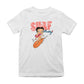 Betty Boop Surf Betty Riding Orange Board Kids T-Shirt