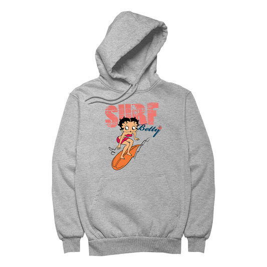 Betty Boop Surf Betty Riding Orange Board Men's Hooded Sweatshirt