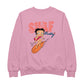 Betty Boop Surf Betty Riding Orange Board Men's Sweatshirt