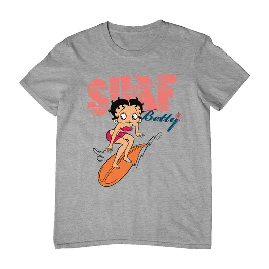 Betty Boop Surf Betty Riding Orange Board Men's T-Shirt