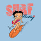 Betty Boop Surf Betty Riding Orange Board Men's Sweatshirt