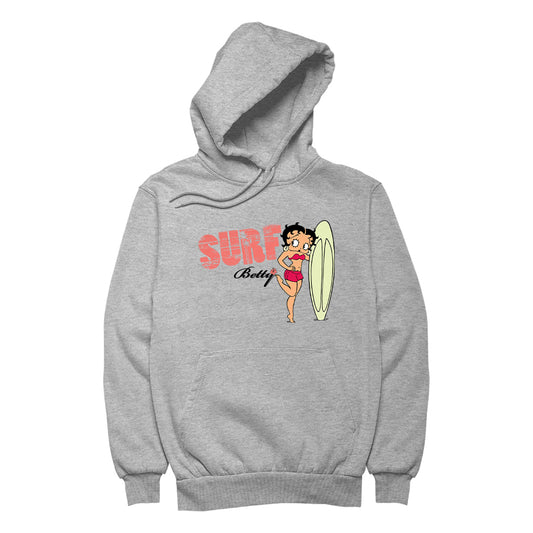 Betty Boop Surf Pale Green Board Pose Men's Hooded Sweatshirt