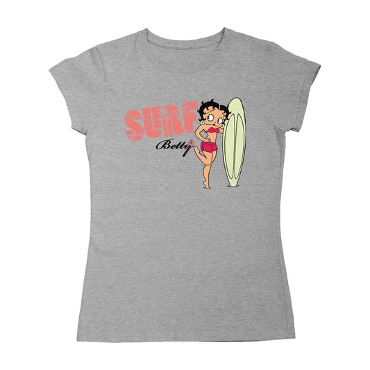 Betty Boop Surf Pale Green Board Pose Women's T-Shirt