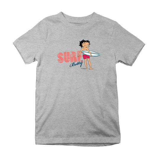Betty Boop Surf White And Blue Board Kids T-Shirt