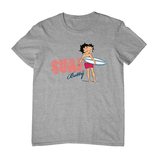 Betty Boop Surf White And Blue Board Men's T-Shirt