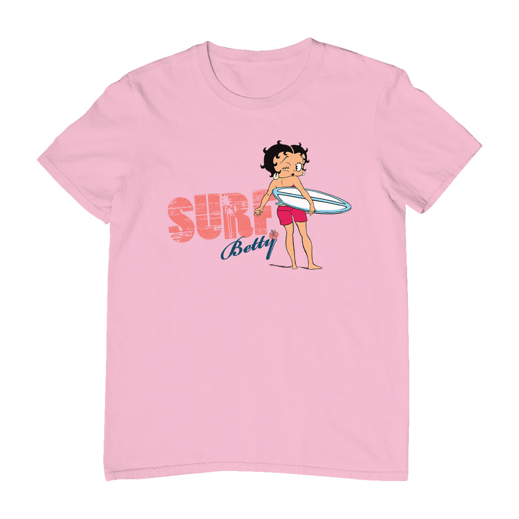 Betty Boop Surf White And Blue Board Men's T-Shirt