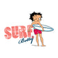 Betty Boop Surf White And Blue Board Women's T-Shirt