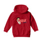 Betty Boop Surf Red Stripe Board Kids Hooded Sweatshirt
