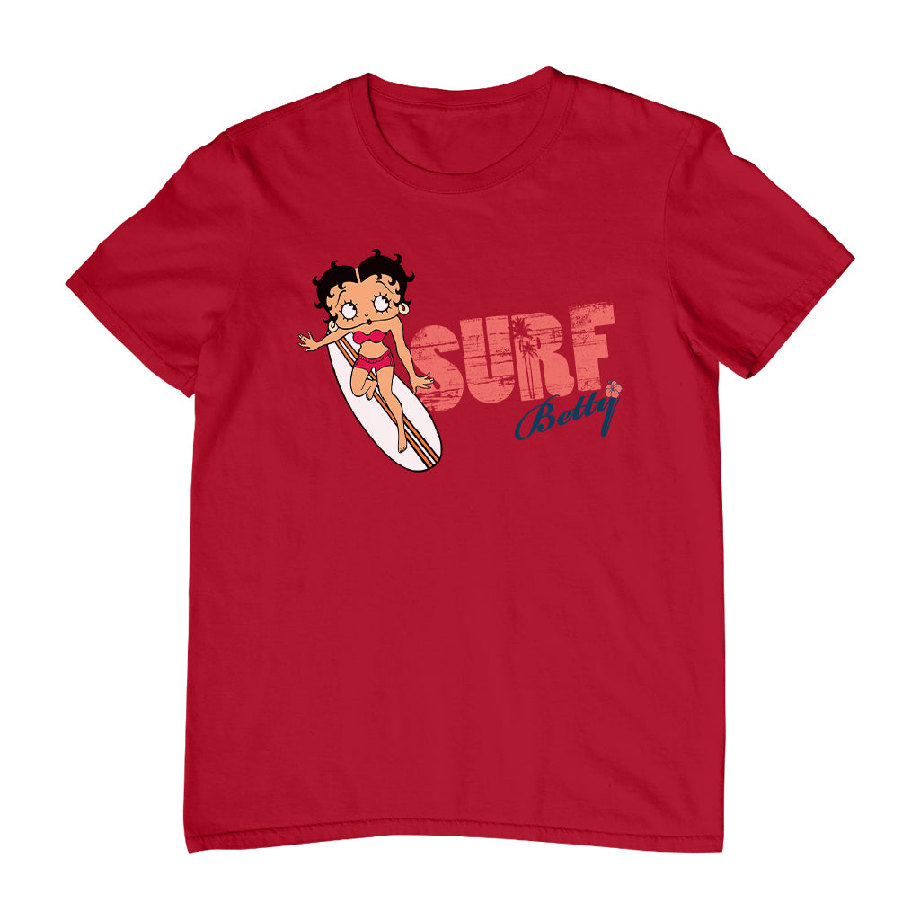 Betty Boop Surf Red Stripe Board Men's T-Shirt
