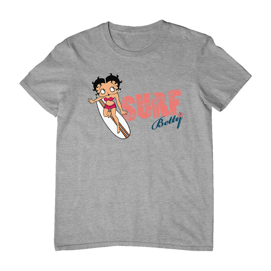 Betty Boop Surf Red Stripe Board Men's T-Shirt
