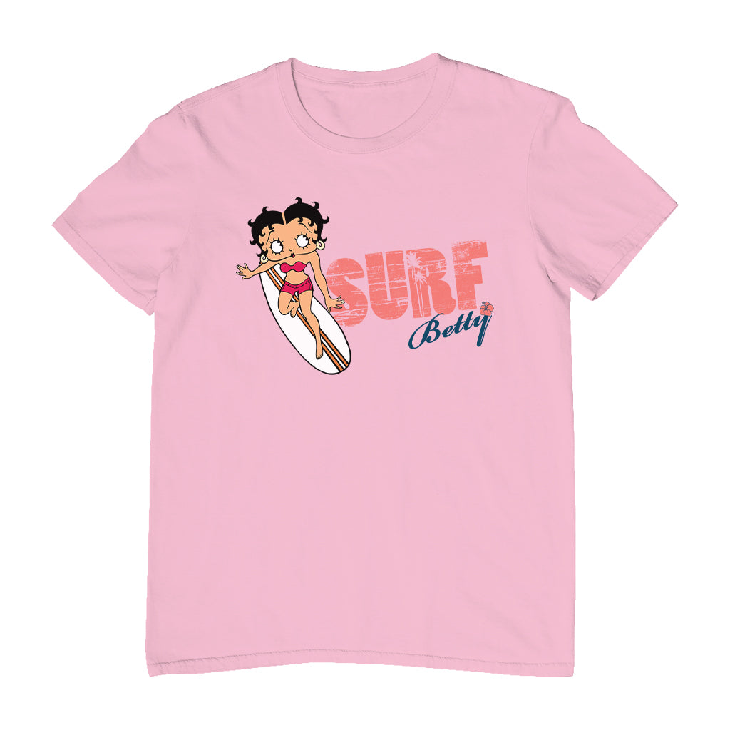 Betty Boop Surf Red Stripe Board Men's T-Shirt