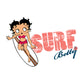 Betty Boop Surf Red Stripe Board Men's Sweatshirt