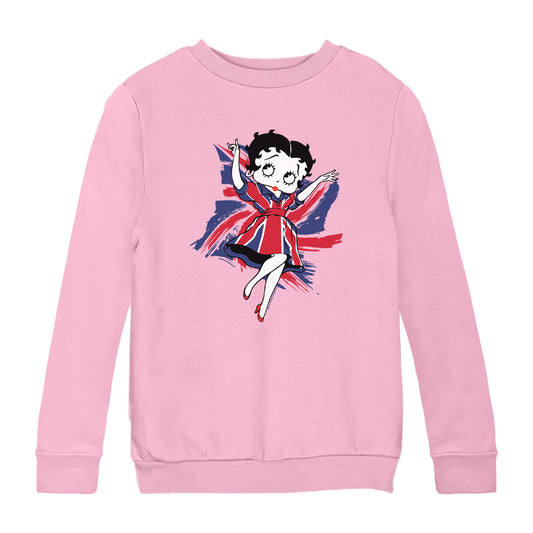 Betty Boop UK Union Flag Dress Kids Sweatshirt