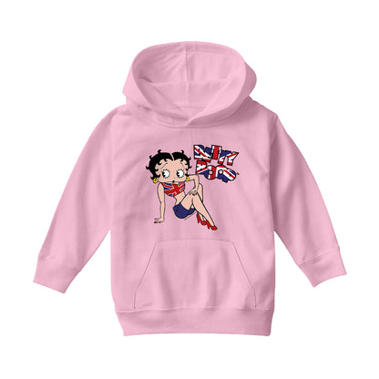 Betty Boop UK Union Jack Flag Clothing Kids Hooded Sweatshirt