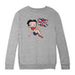 Betty Boop UK Union Jack Flag Clothing Kids Sweatshirt