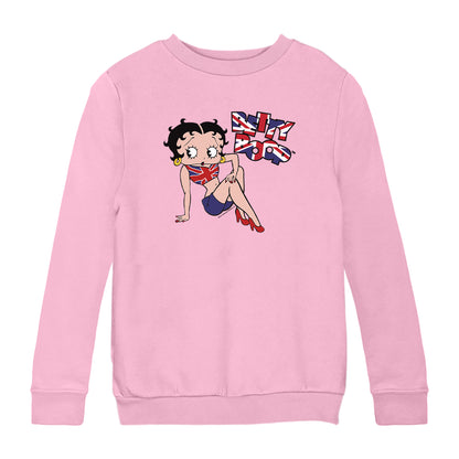 Betty Boop UK Union Jack Flag Clothing Kids Sweatshirt