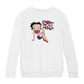 Betty Boop UK Union Jack Flag Clothing Kids Sweatshirt