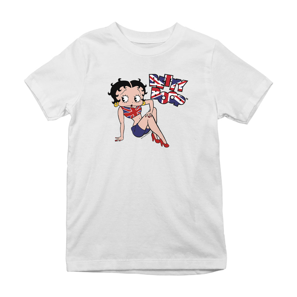 Betty Boop UK Union Jack Flag Clothing Kids T-Shirt