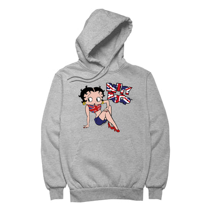 Betty Boop UK Union Jack Flag Clothing Men's Hooded Sweatshirt