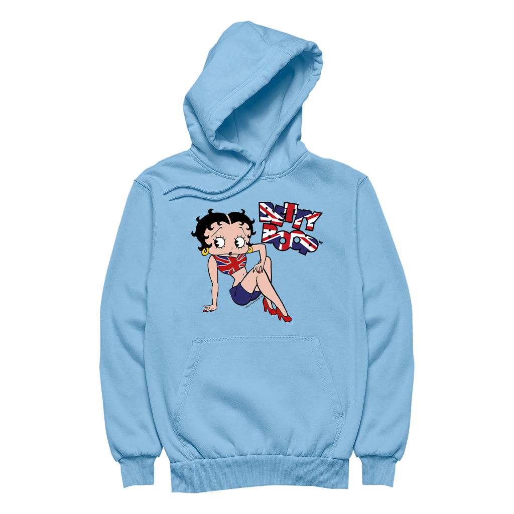 Betty Boop UK Union Jack Flag Clothing Men's Hooded Sweatshirt