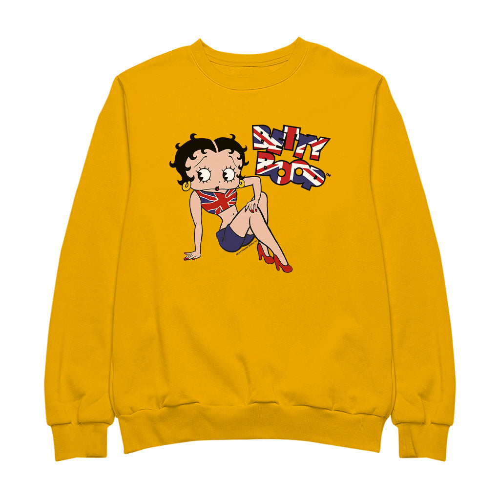Betty Boop UK Union Jack Flag Clothing Men's Sweatshirt