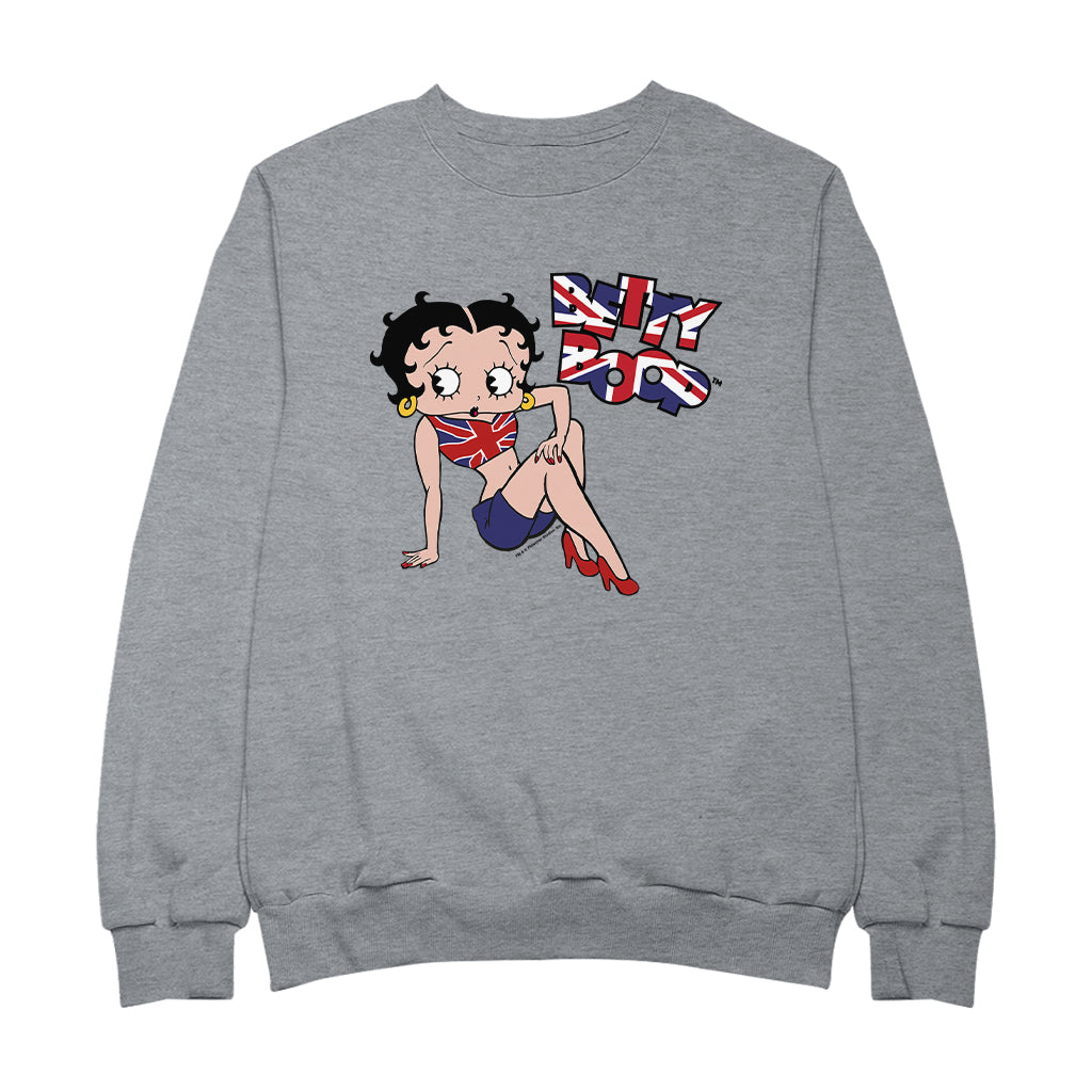 Betty Boop UK Union Jack Flag Clothing Men's Sweatshirt