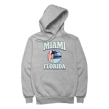 Betty Boop Miami Florida Surf Scene Men's Hooded Sweatshirt