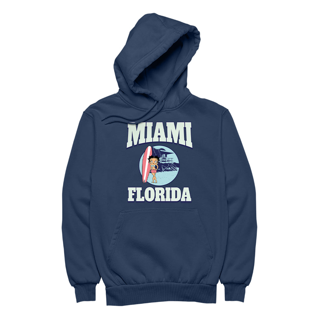 Betty Boop Miami Florida Surf Scene Men's Hooded Sweatshirt