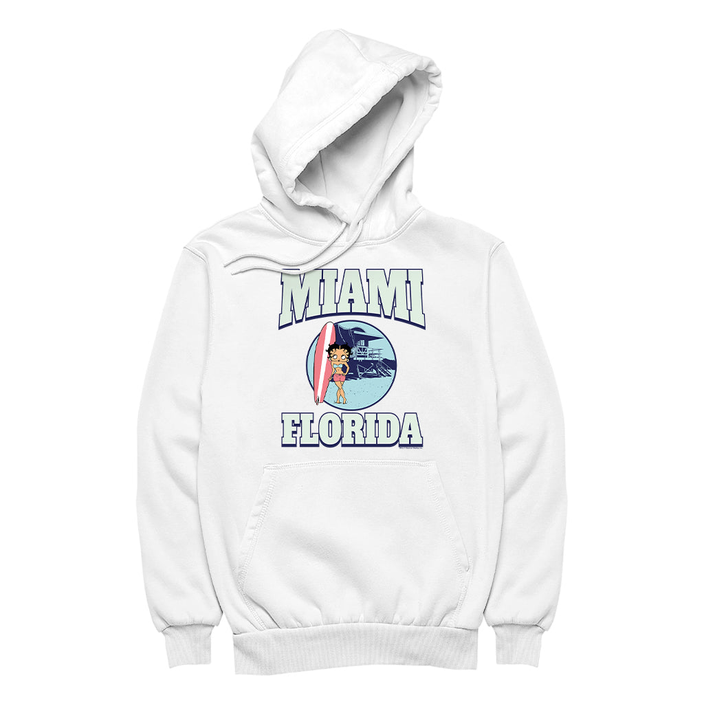Betty Boop Miami Florida Surf Scene Men's Hooded Sweatshirt