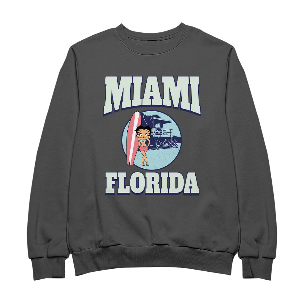 Betty Boop Miami Florida Surf Scene Men's Sweatshirt