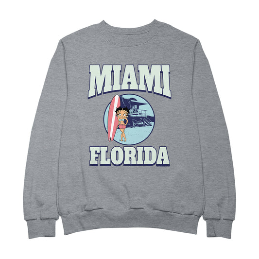 Betty Boop Miami Florida Surf Scene Men's Sweatshirt