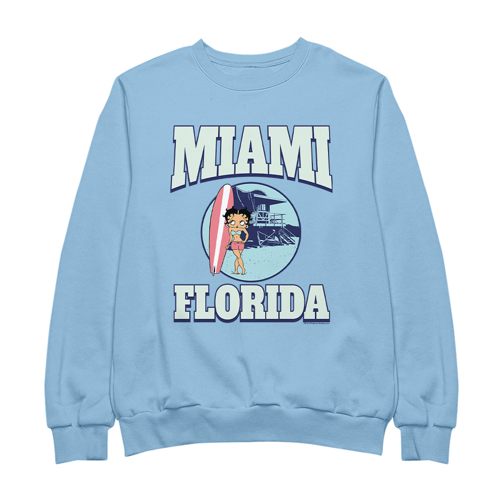 Betty Boop Miami Florida Surf Scene Men's Sweatshirt